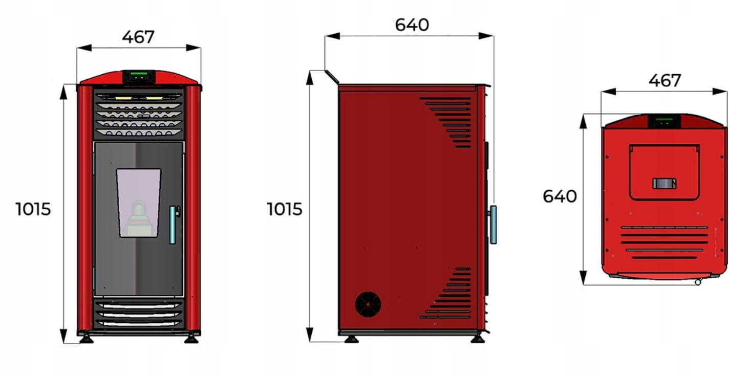 Piec kominek koza powietrzny ekologiczny na pellet Eko Design HELENA 8kW — 4