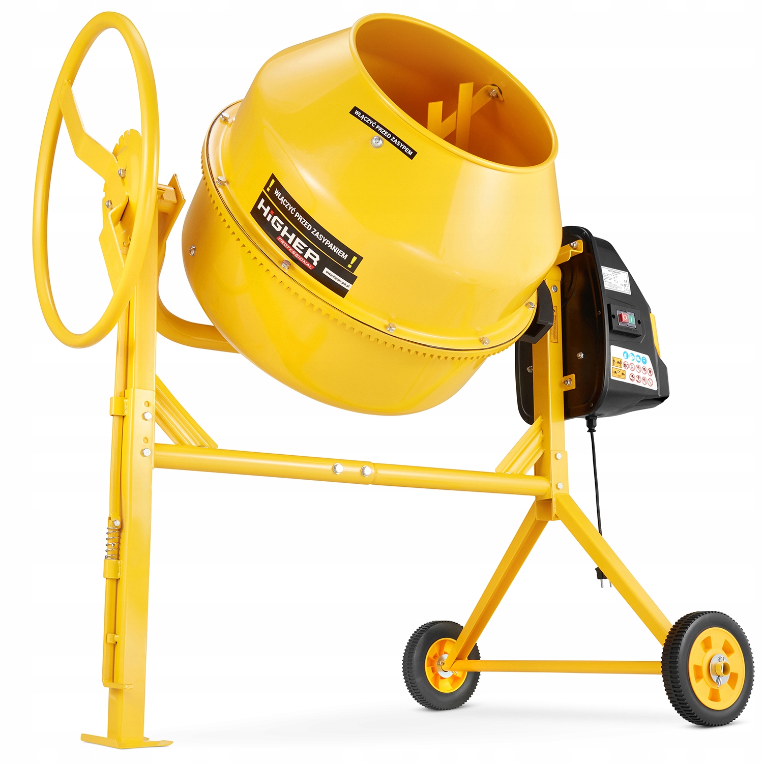 Betoniarka budowlana HIGHER mieszarka 160L 1300W 230V żeliwny wieniec — 9