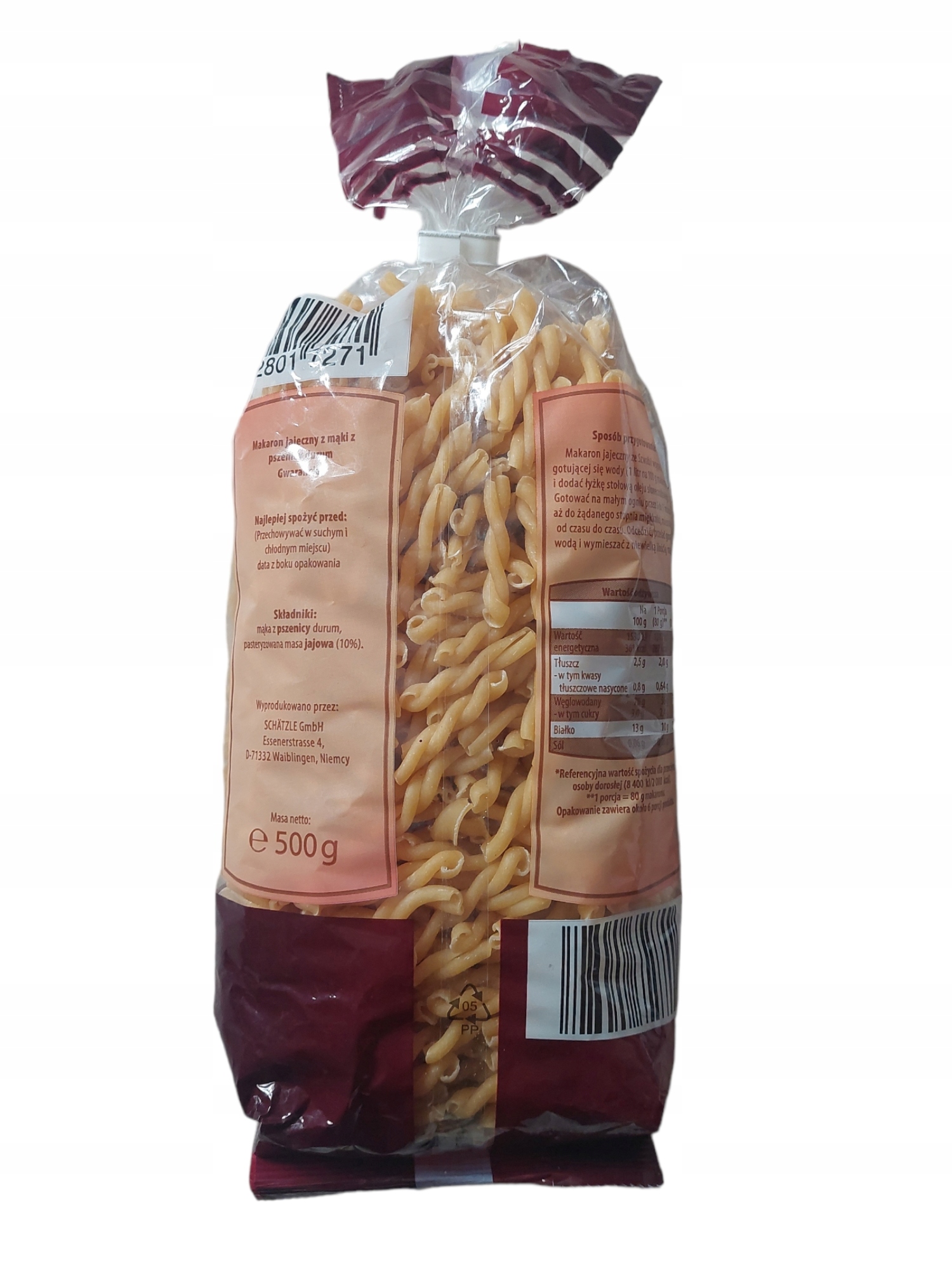 Makaron jajeczny 500g rurki — 2