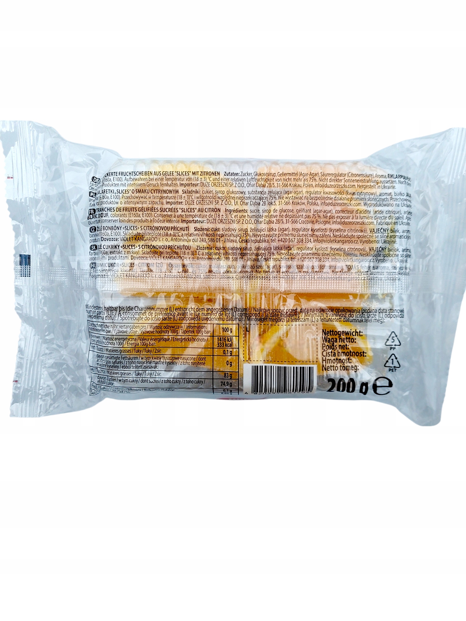 Galaretki Slices KLIM 200g Cytrynowe — 2