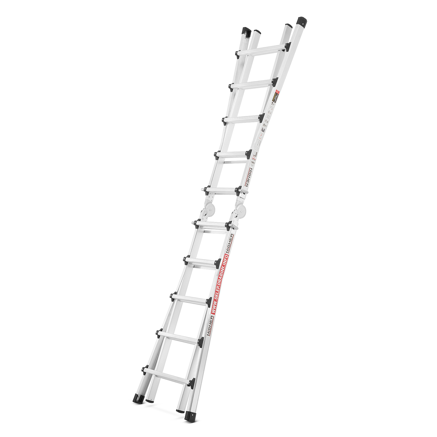 Drabina przegubowa teleskopowa HIGHER Combo 4x5 6,50m — 3