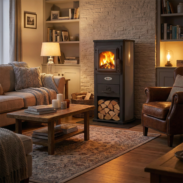 Piec żeliwny koza kominek BLIST EKONOMIK / BERNA LUX 5,3 kW ANTRACYT — 8