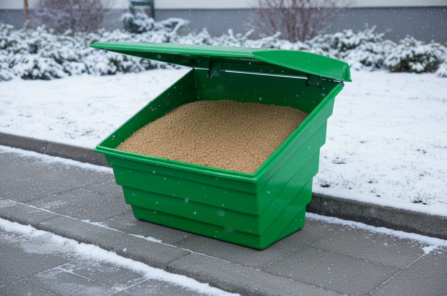 Pojemnik zbiornik skrzynia na piasek sól sorbent 90 L 120 kg żółty — 9