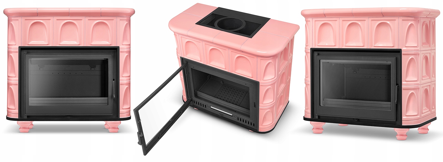 Piec kaflowy kominek koza żeliwny wkład FLORENCJA Barbie Pink — 10