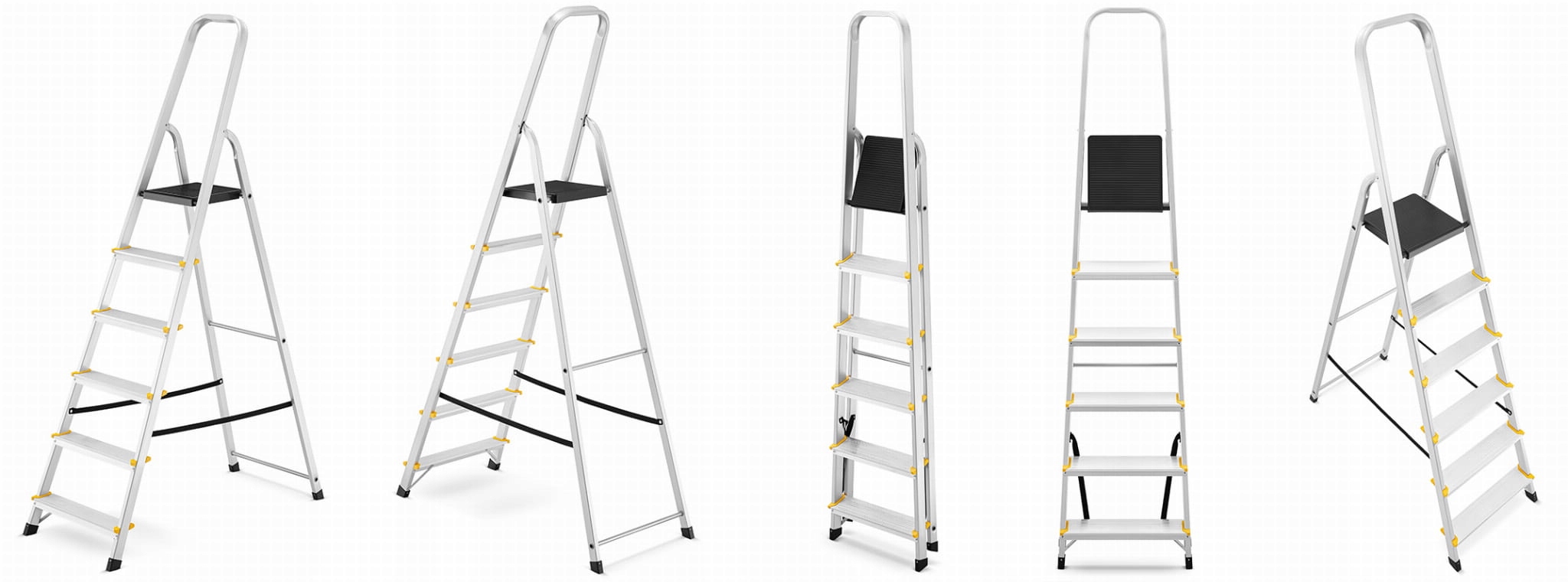 Drabina aluminiowa domowa jednostronna profesjonalna HIGHER 6 stopni 150kg — 7