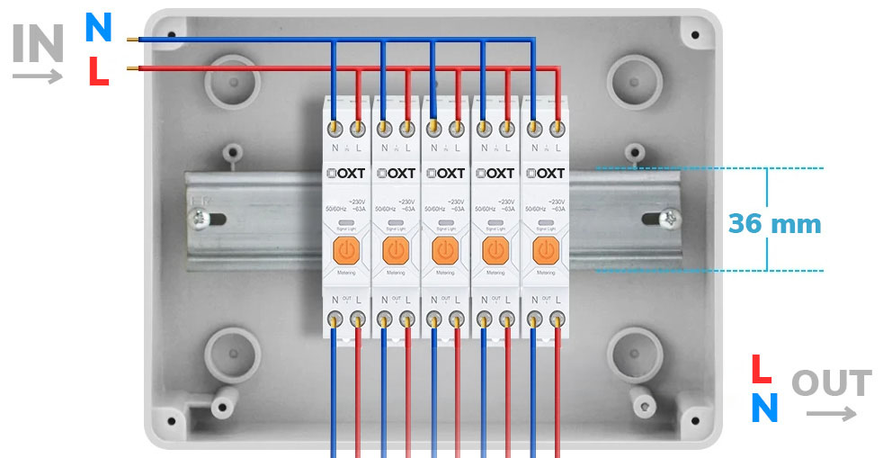 DIN rail installation OXT