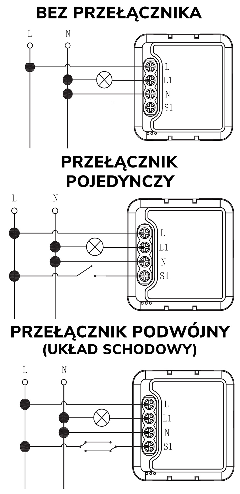 OXT Mini ZigBee relay wiring scheme