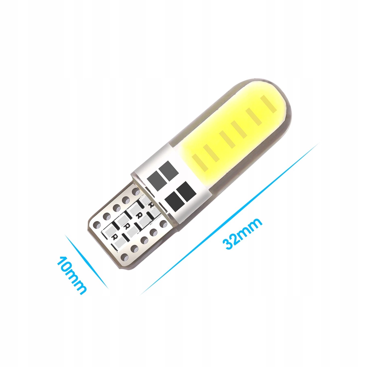 ŻARÓWKA LED W5W T10 POSTOJÓWKA 2 LED COB SILICON