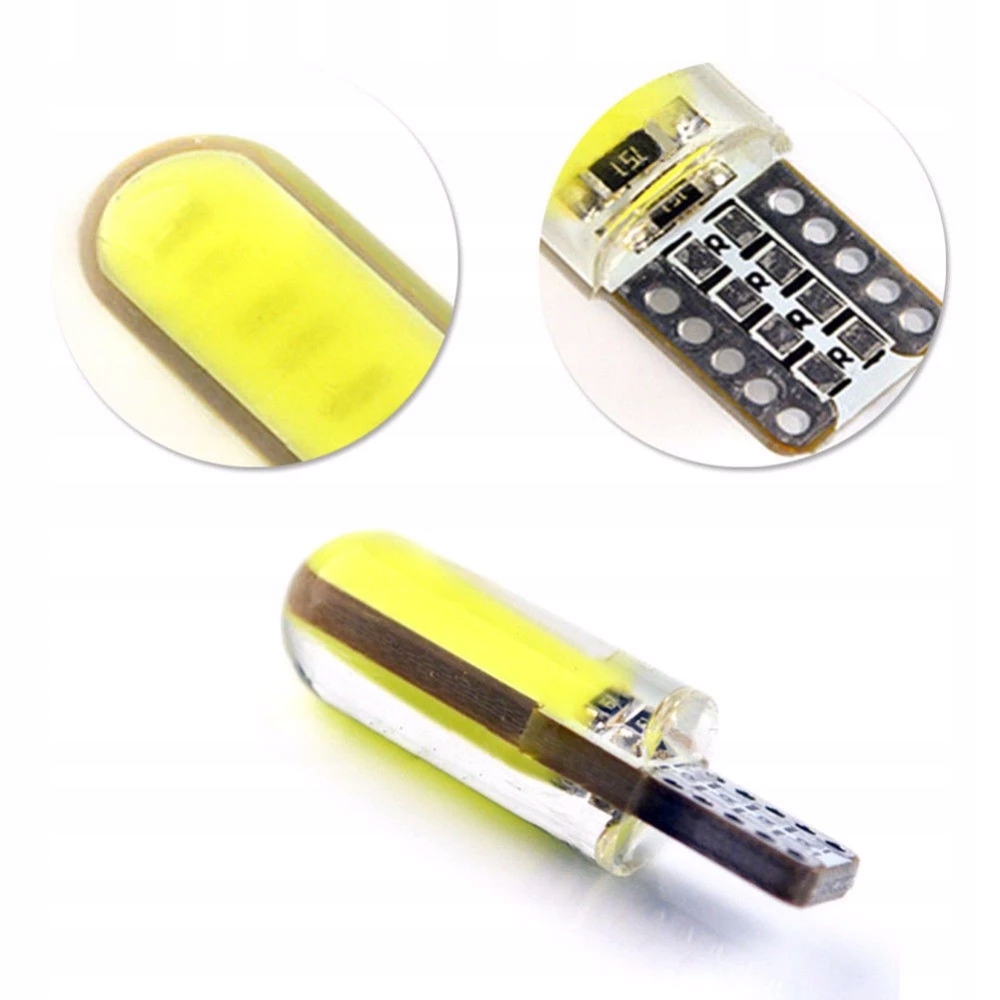 ŻARÓWKA LED W5W T10 POSTOJÓWKA 2 LED COB SILICON