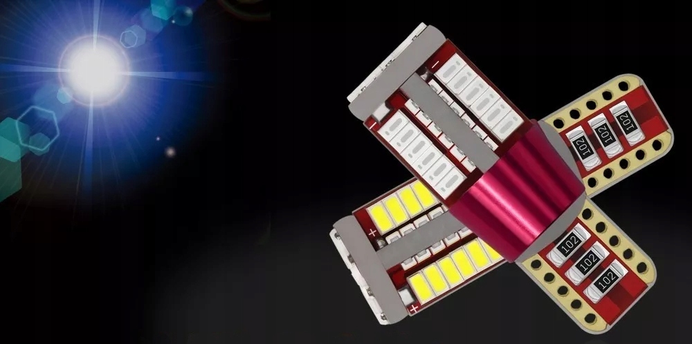 ŻARÓWKA LED W5W T10 POSTOJÓWKI 57 LED CANBUS 360°