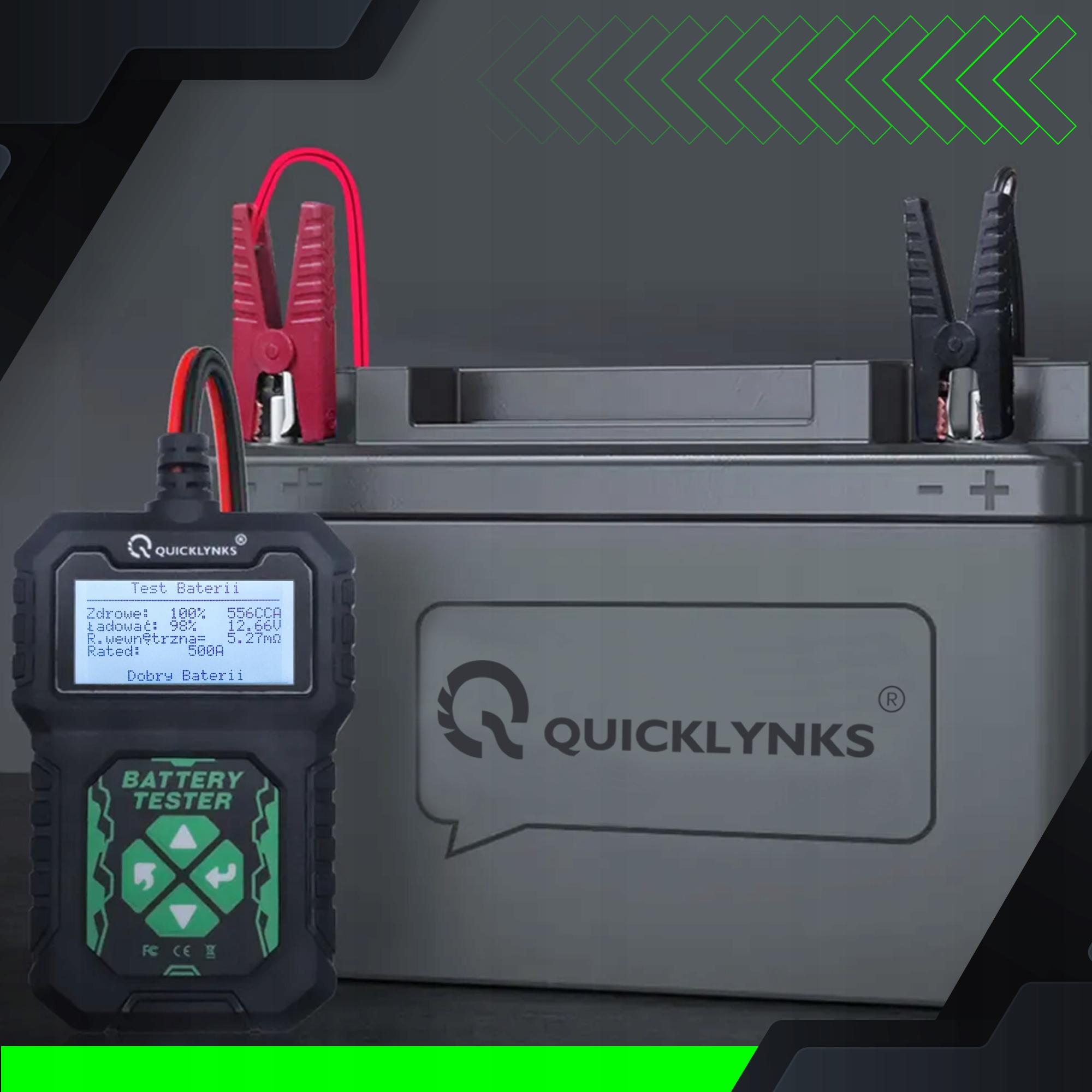 TESTER AKUMULATORÓW 12V JĘZYK POSLKI DO 220AH