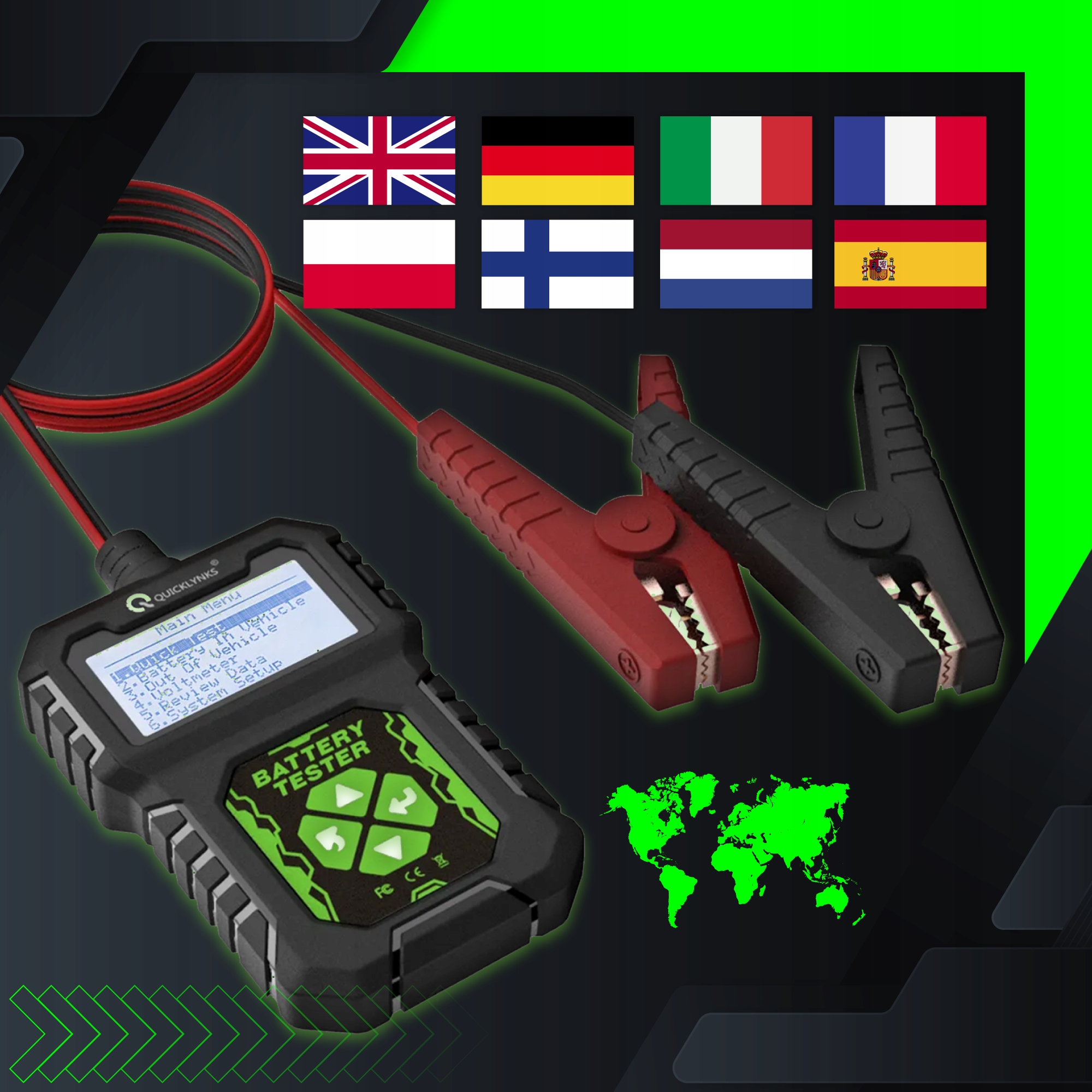 TESTER AKUMULATORÓW 12V JĘZYK POSLKI DO 220AH