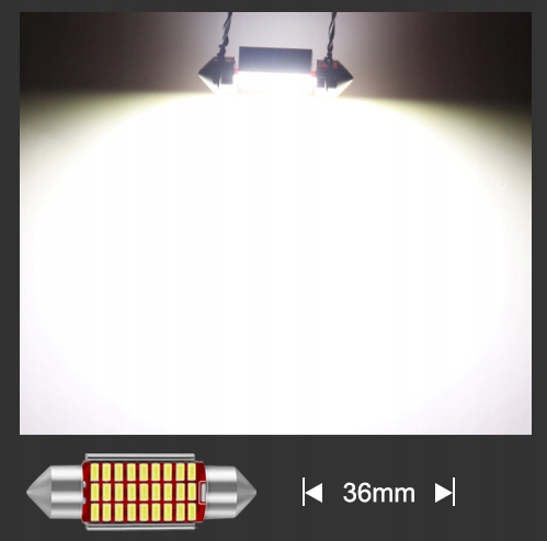 ŻARÓWKA RURKA LED 36MM C3W C5W 27SMD CANBUS MOCNA