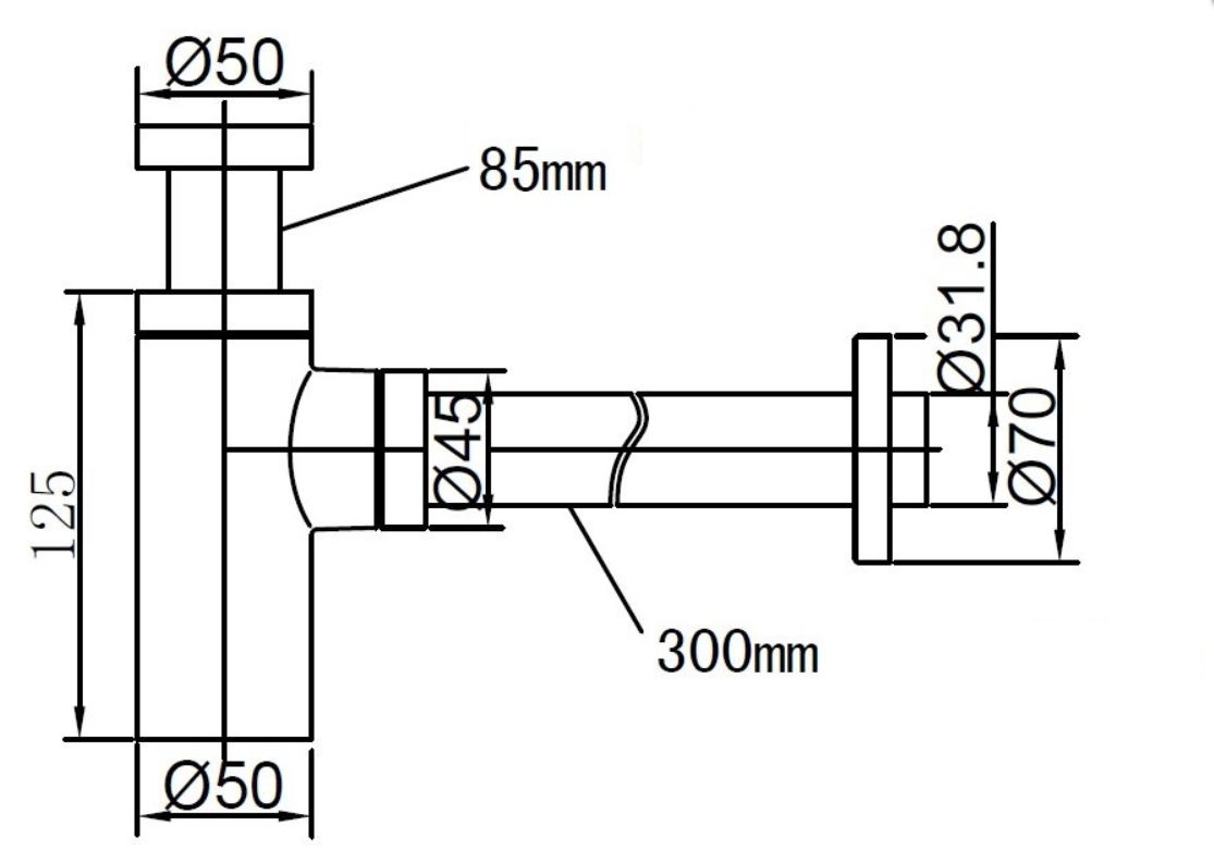 SYFON UMYWALKOWY OKRĄGŁY NIERDZEWNY