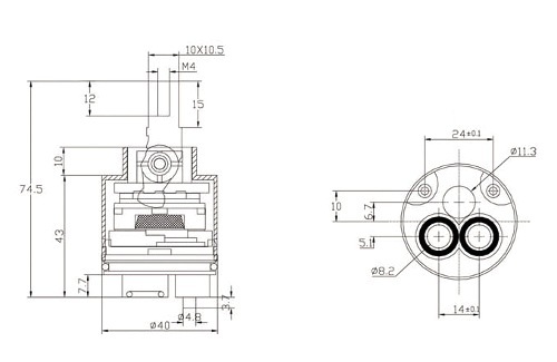 GŁOWICA CERAMICZNA Fi 40 - WYSOKA