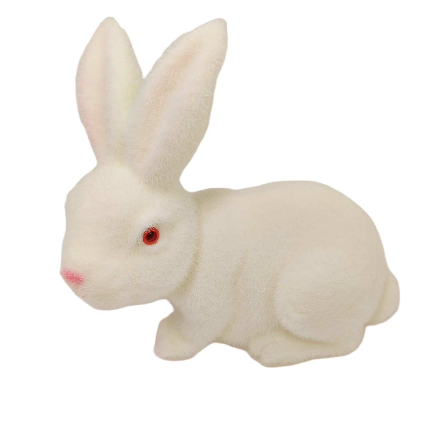 Zajączek leżący flokowany biały '05
