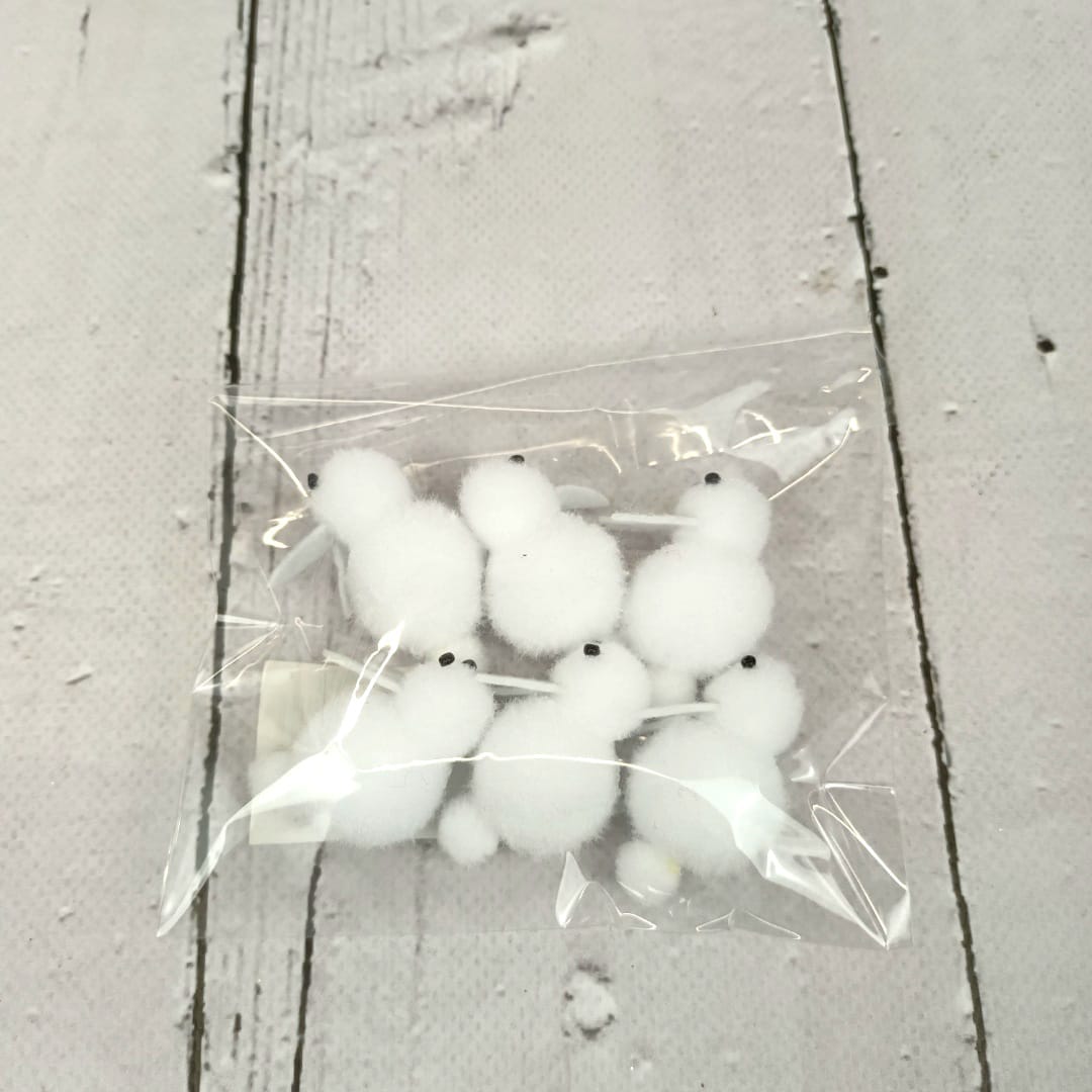 Zajączki 4 cm 6 szt białe