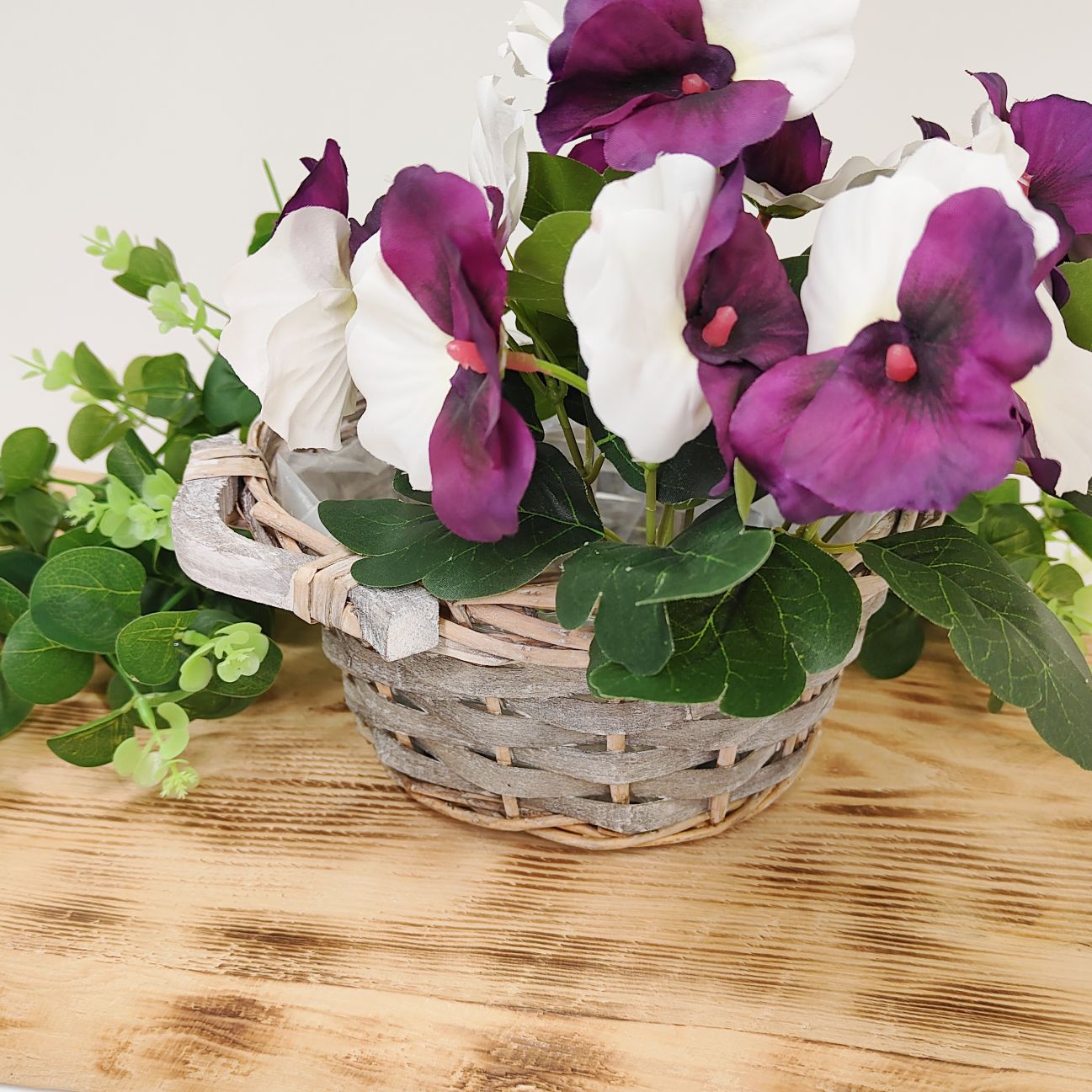 Koszyk wiklinowy szary W-22019C