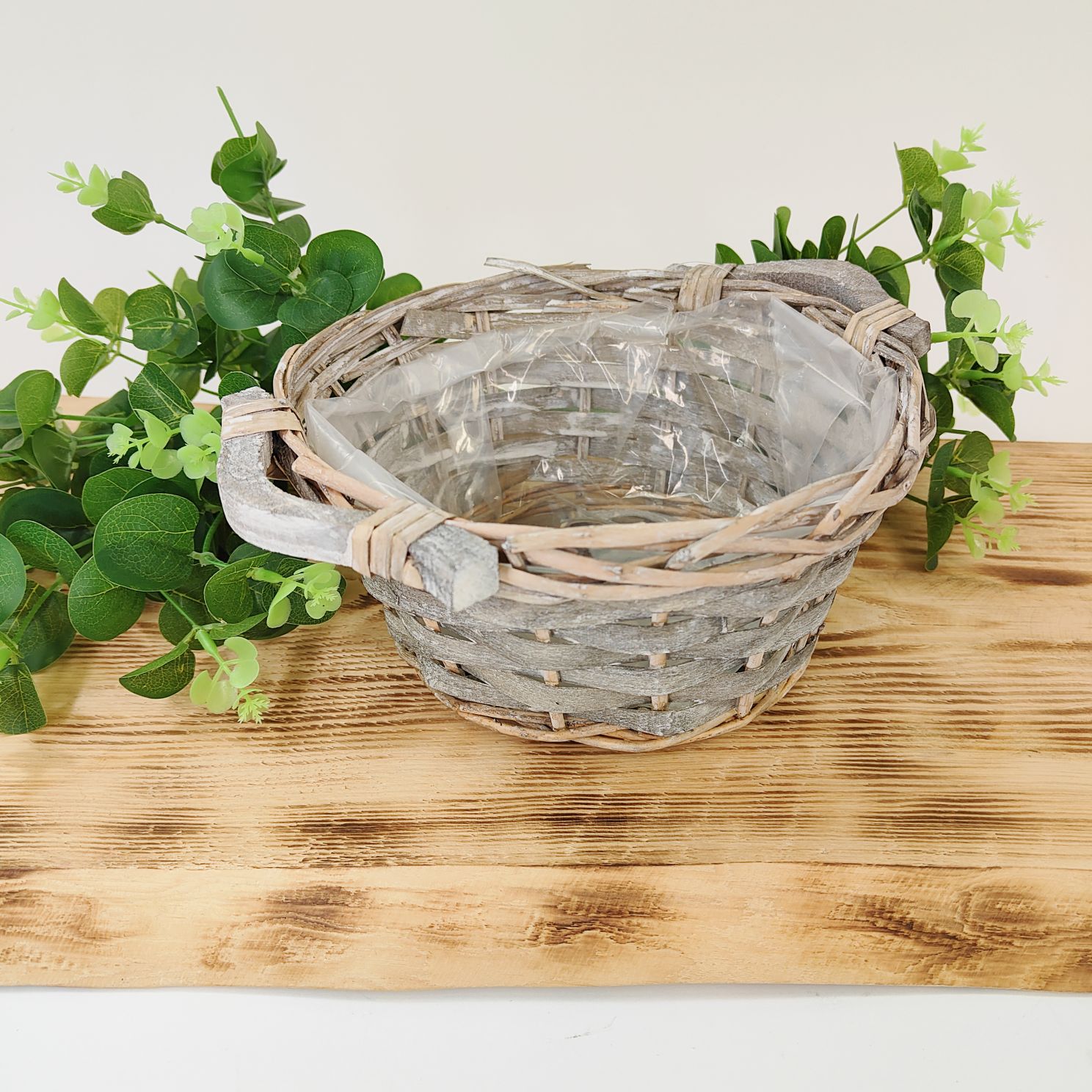 Koszyk wiklinowy szary W-22019C