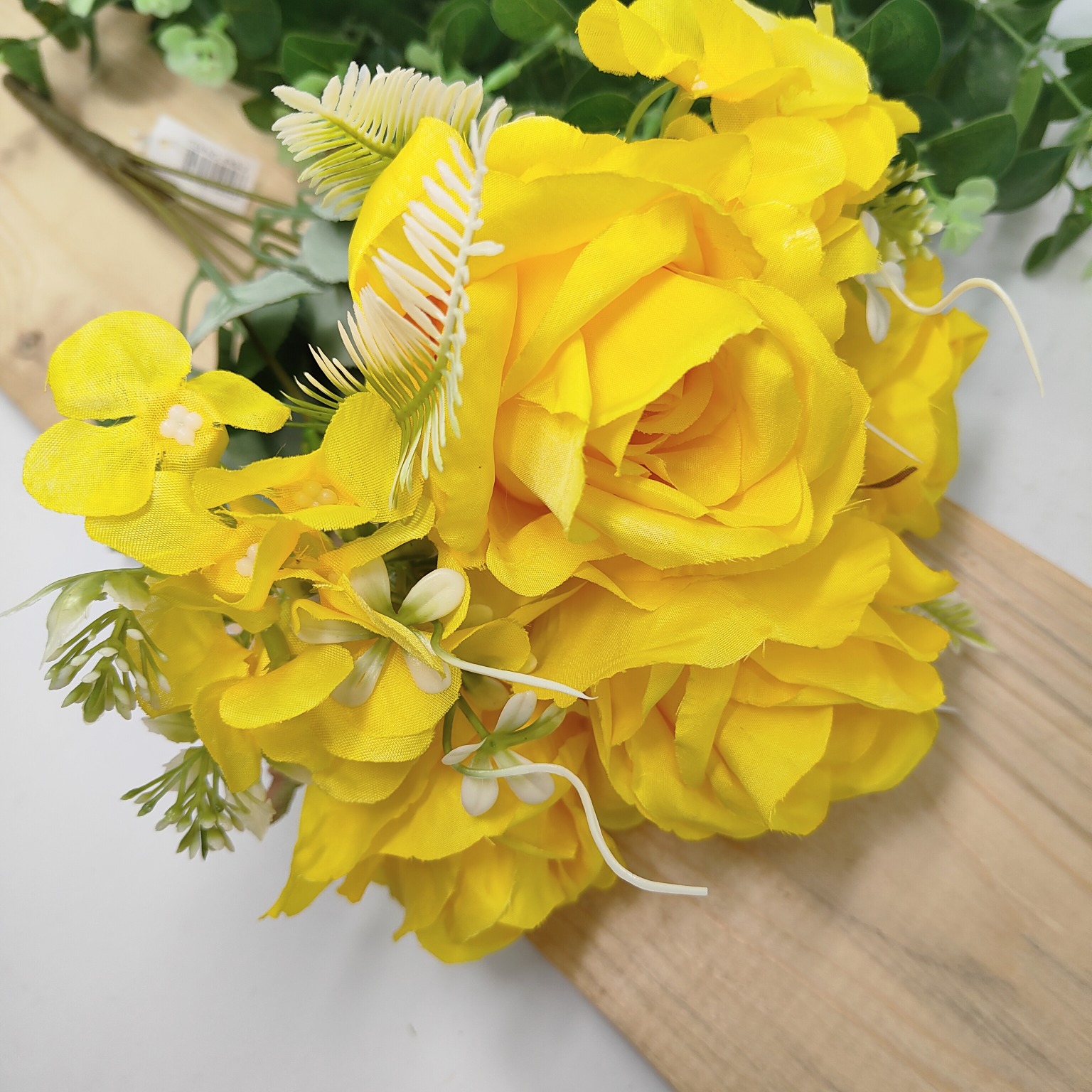 Bukiet x7 róża dodatki żółty