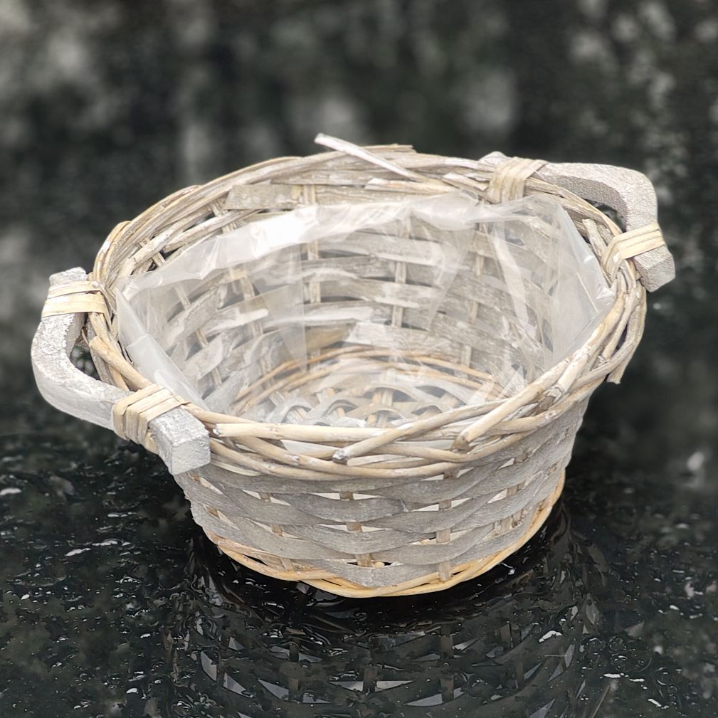 Koszyk wiklinowy szary W-22019C