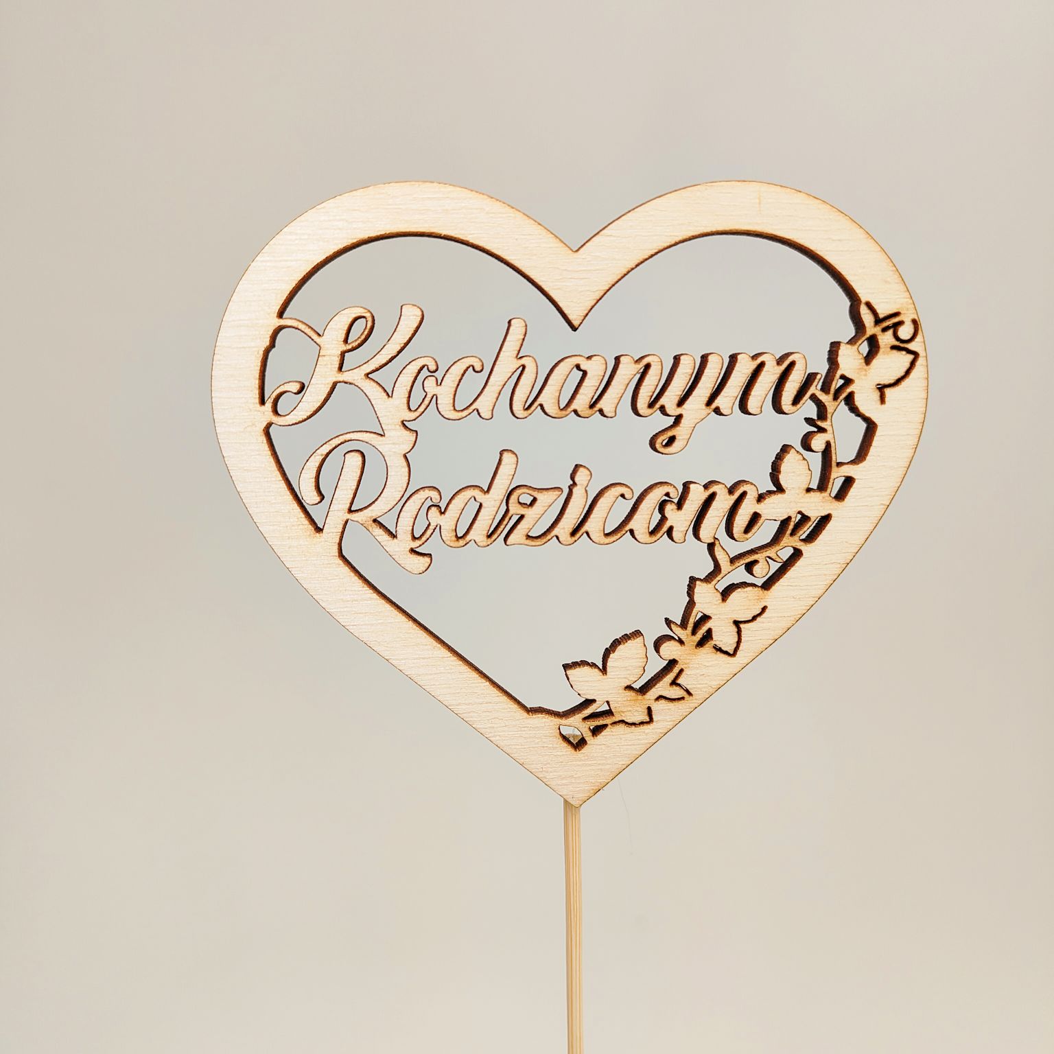 Topper pik serce "Kochanym Rodzicom"