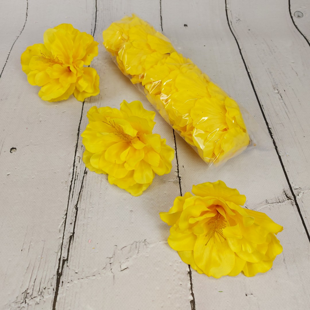 Hibiscus wyrobowy żółty 12 szt