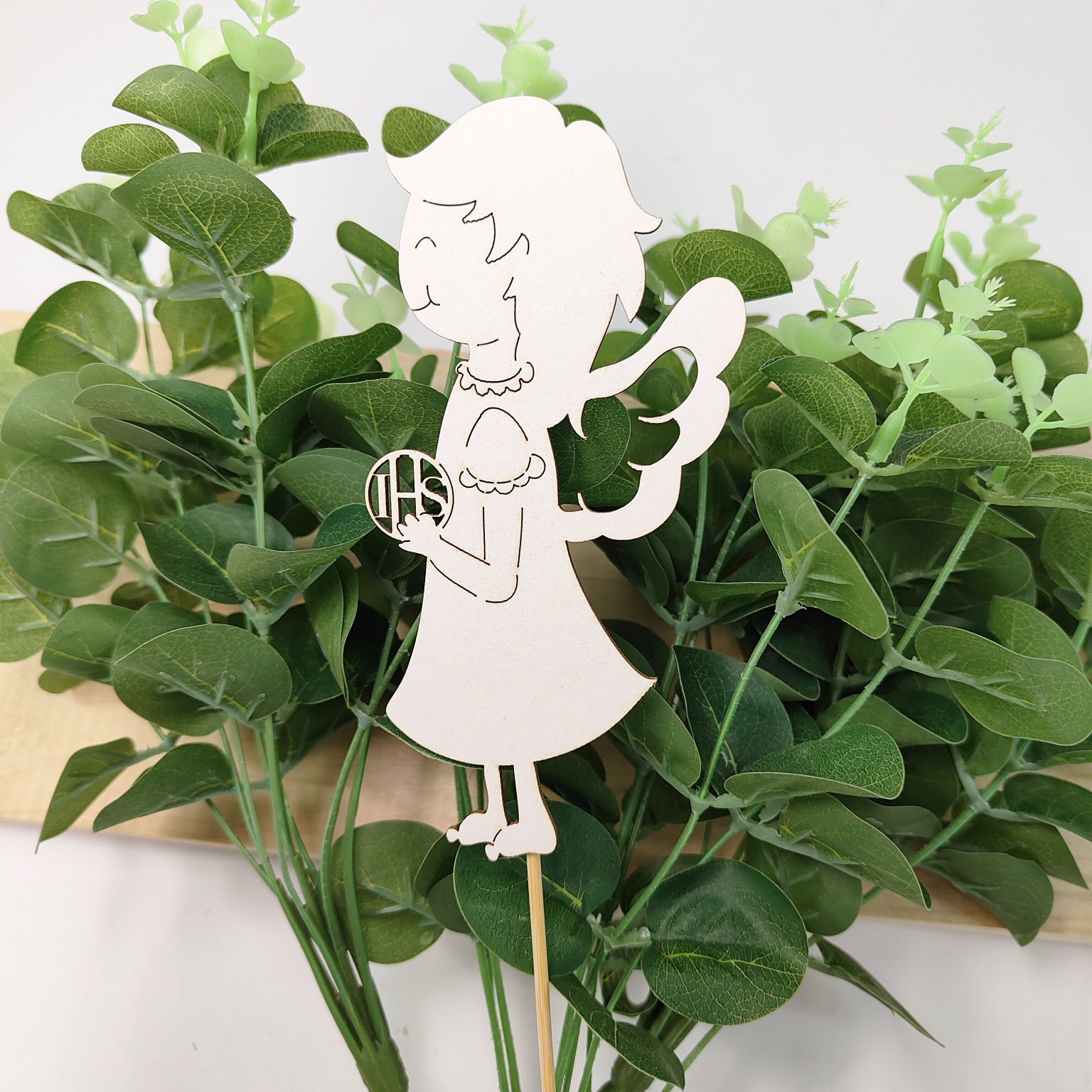 Topper pik "Anioł dziewczynka IHS"