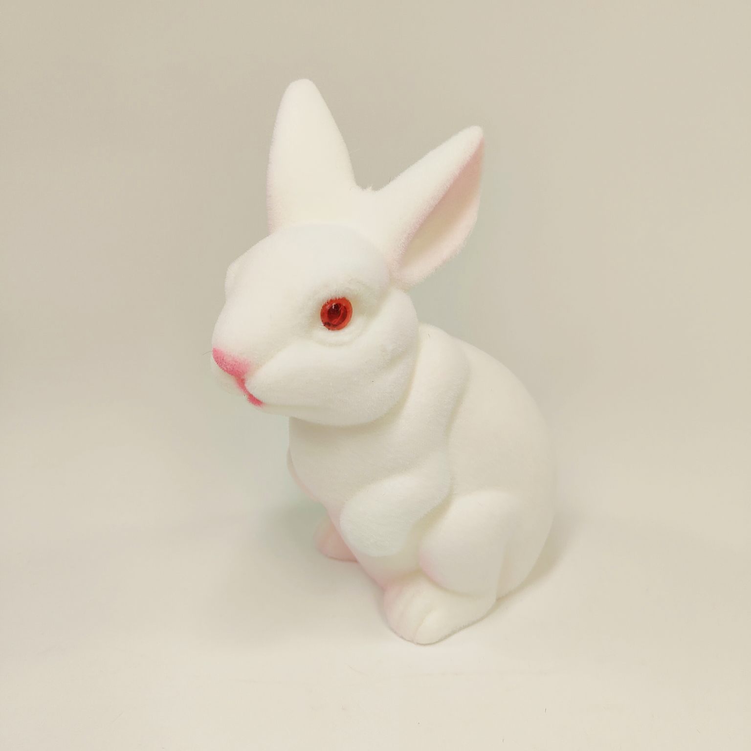 Zajączek stojący flokowany biały