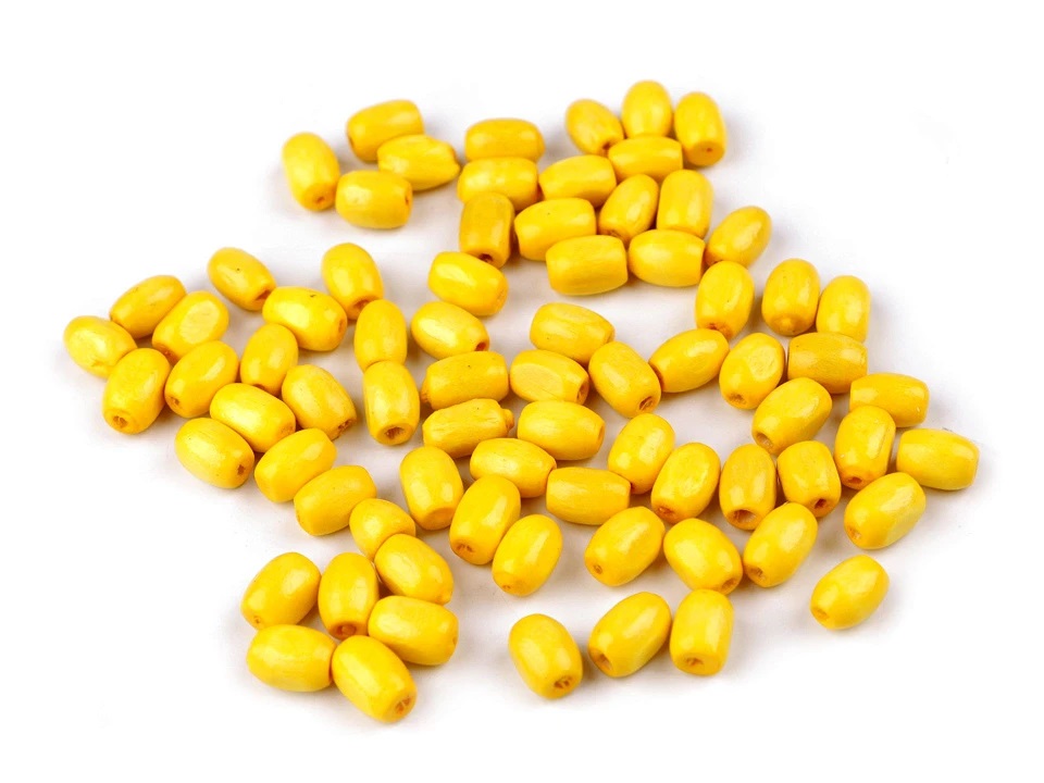 OLIWKI DREWNIANE ŻÓŁTY 5x8MM 50SZT