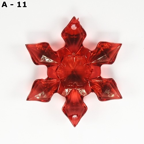 ŚNIEŻYNKA PLASTIK CZERWONA 37MM 4SZT