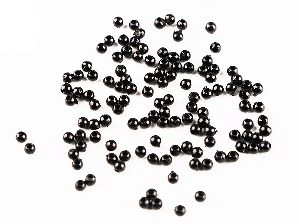 KORALIKI GLANCE CZARNE 3MM 100SZT