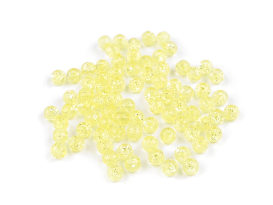 CRACKLE PLASTIK ŻÓŁTE 6MM 50SZT