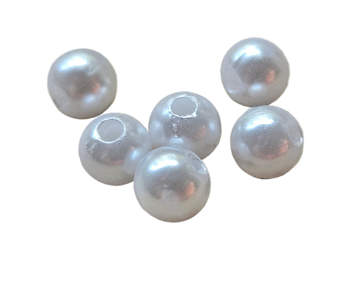 PEREŁKI "P" PLASTIK BIAŁE 6MM 100SZT