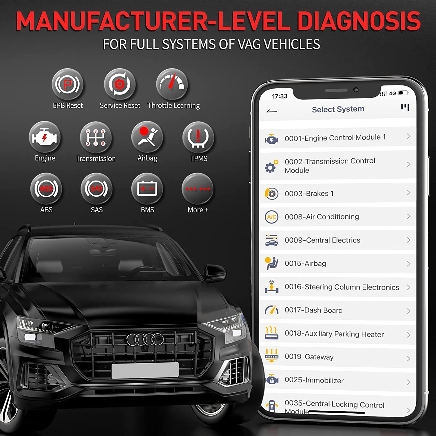 Skaner diagnostyczny tester OBD2 Bluetooth BD500