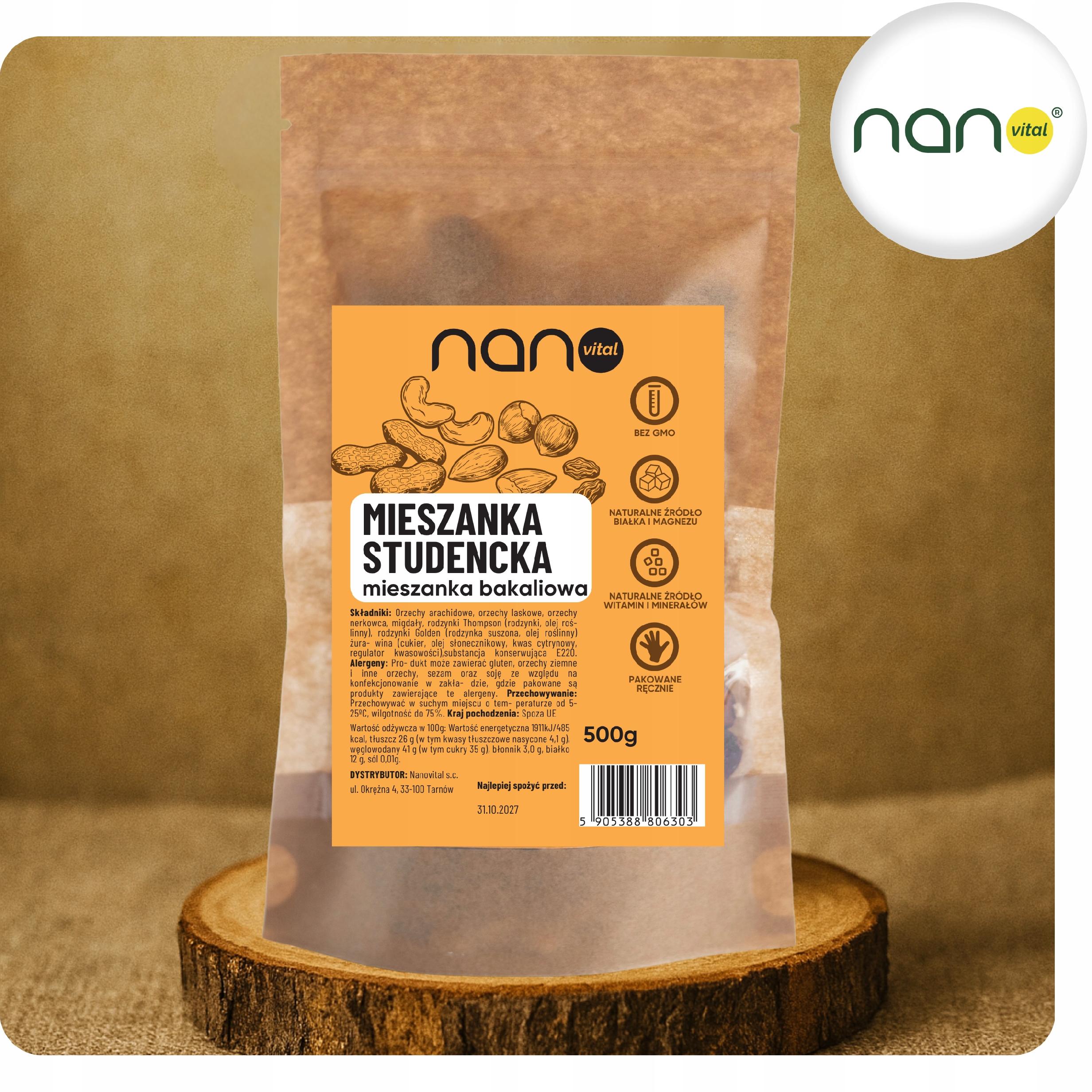 Mieszanka studencka Nanovital - prezentacja produktu gotowego do spożycia