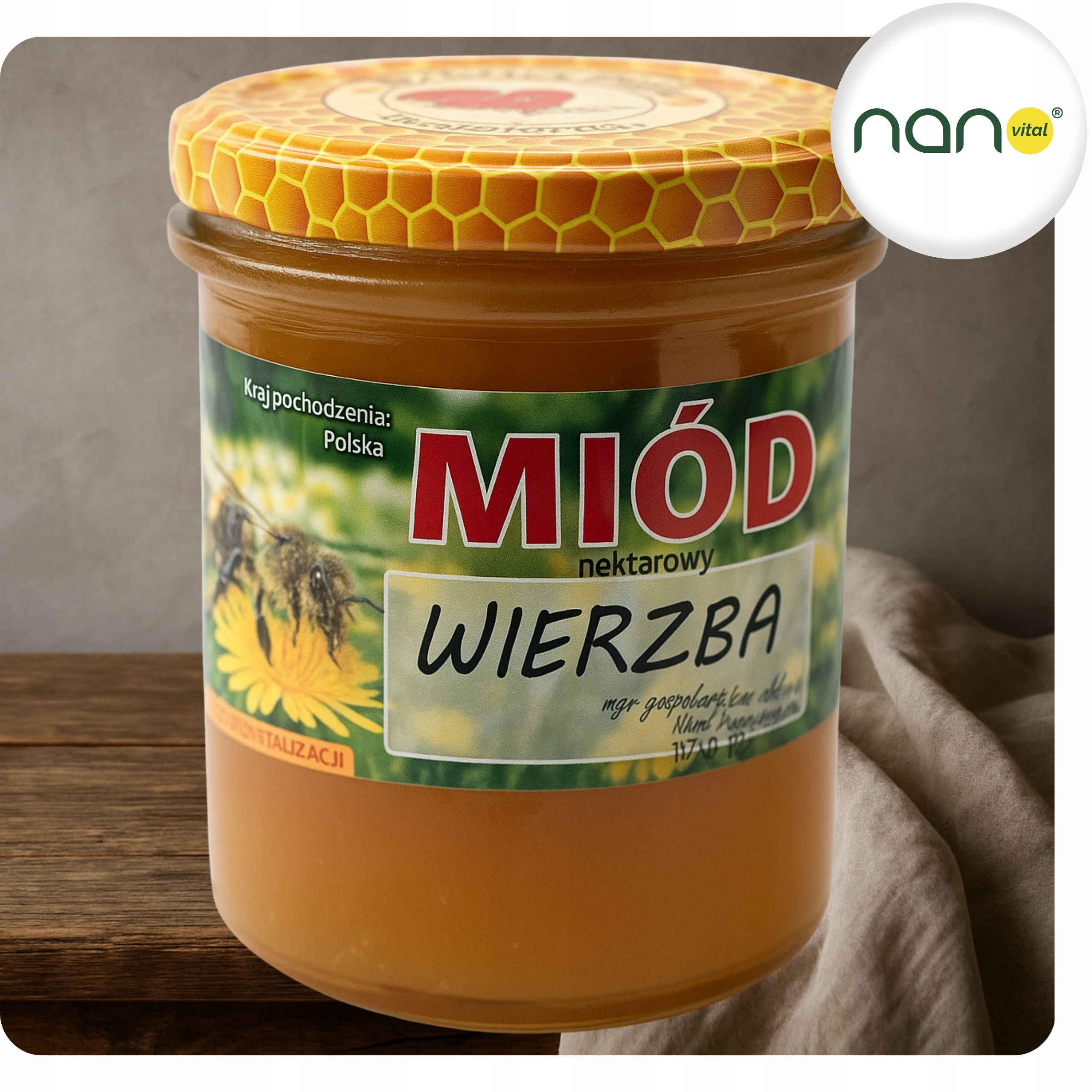 Miód wierzbowy - w słoiku
