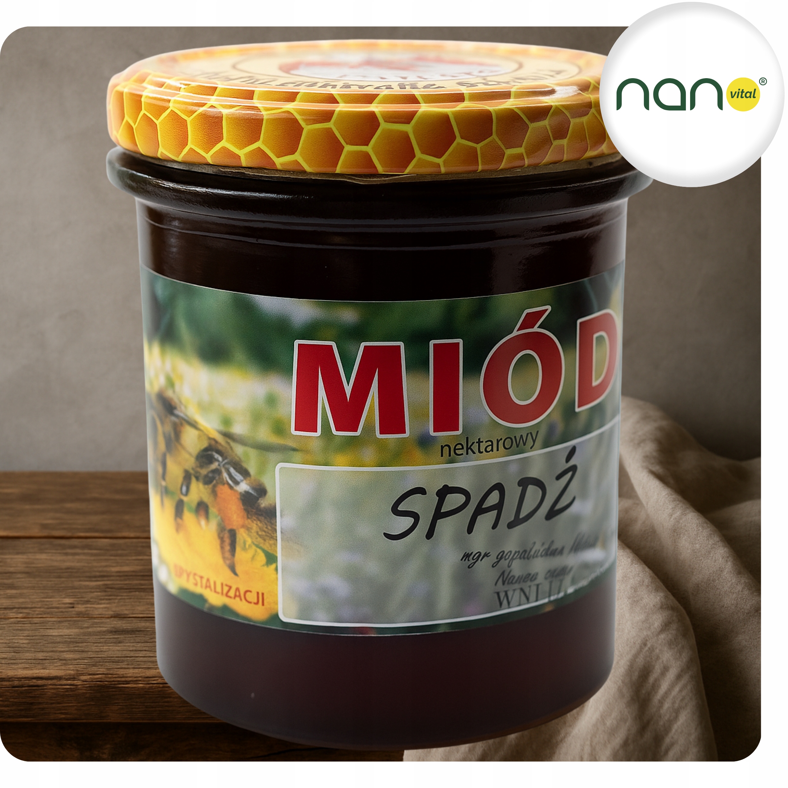 Miód spadziowy - w słoiku