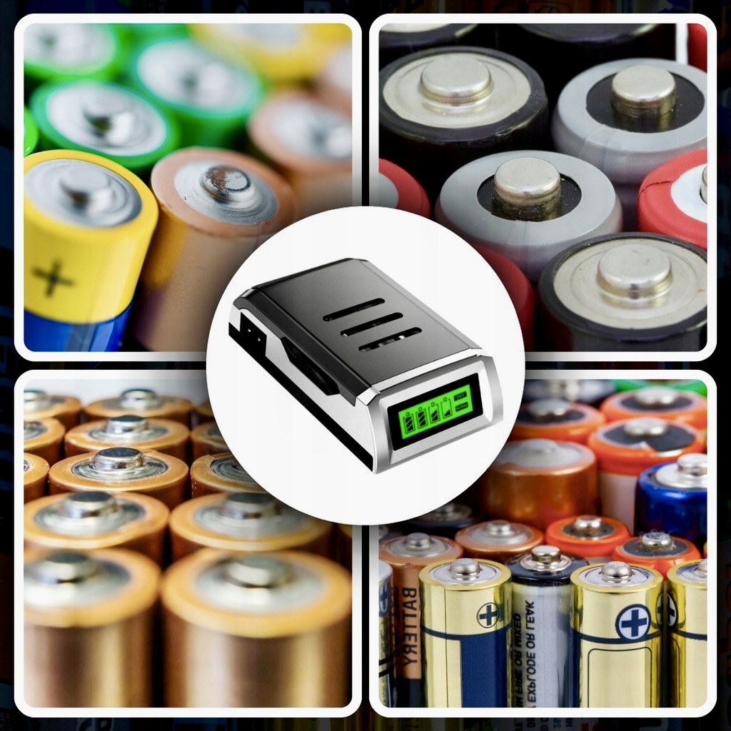 ŁADOWARKA AUTOMATYCZNA DO BATERII AKUMULATORÓW PALUSZKÓW WSKAŹNIK AAA i AA