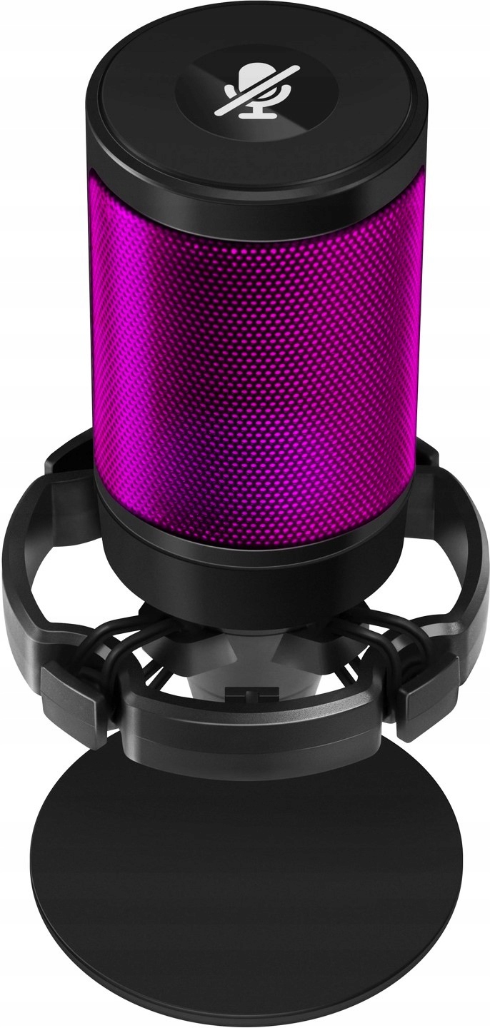 MIKROFON DO STREAMINGU ZE ŚWIATŁEM LED GAMINGOWY OBRACANY DO KOMPUTERA