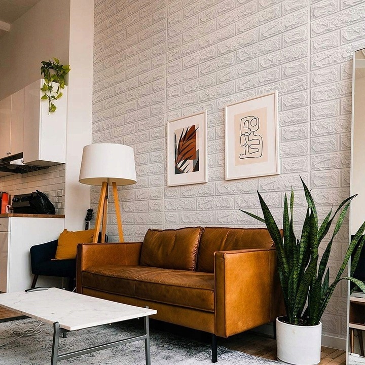 PANELE ŚCIENNE DO KUCHNI CEGŁA SAMOPRZYLEPNA ZESTAW 10 SZTUK ŁATWY MONTAŻ