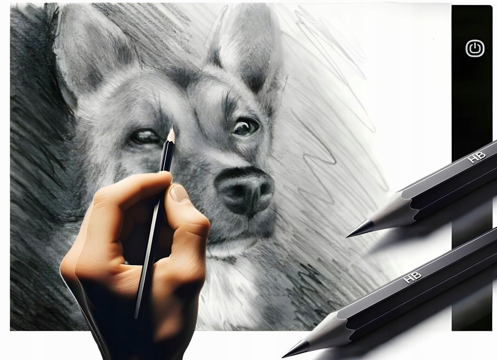 TABLET GRAFICZNY DO RYSOWANIA TABLICA LED DESKA KREŚLARSKA A4 + AKCESORIA