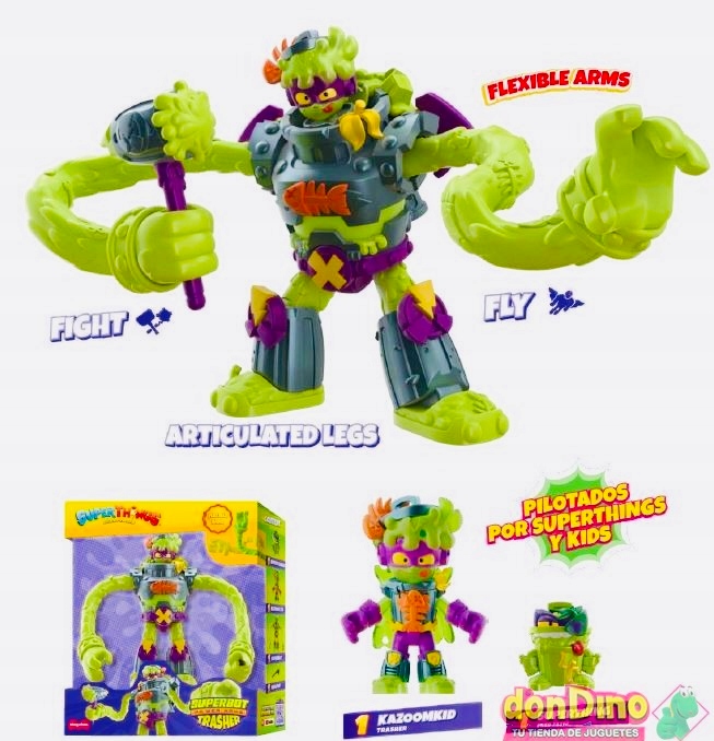 SUPERTHINGS ZINGS SUPER THINGS SUPERBOT TRASHER POWER FLEXIBLE ROBOT