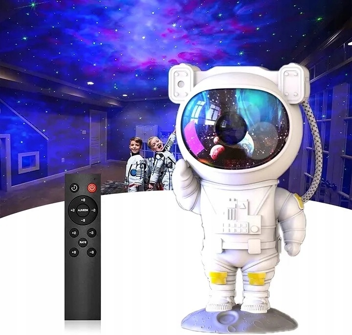 PROJEKTOR GWIAZD NIEBA LED LAMPKA NOCNA RZUTNIK DZIECI LASEROWY ASTRONAUTA