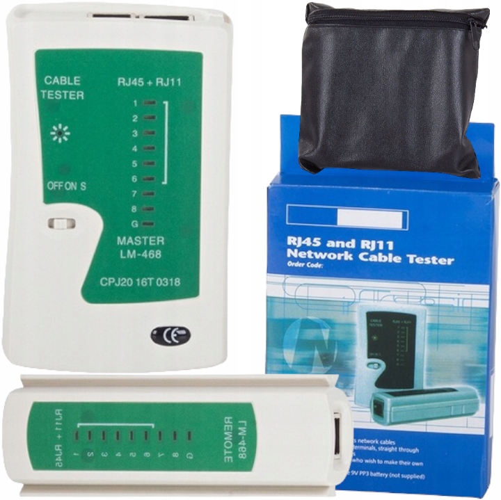 TESTER DO KABLI SIECIOWYCH SIECIOWY RJ45 RJ11 ETUI