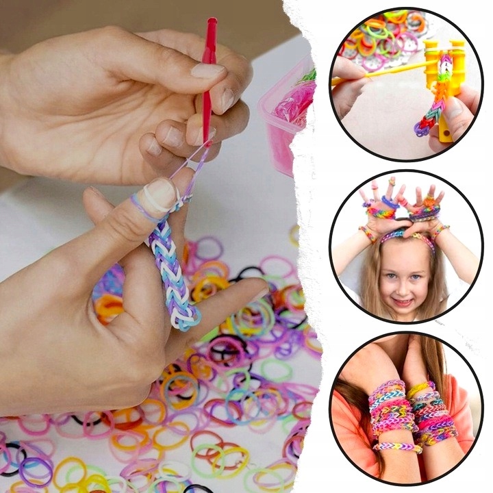 ZESTAW XL GUMEK DO ROBIENIA BRANSOLETEK GUMKI 3000 SZT. AKCESORIA ORGANIZER