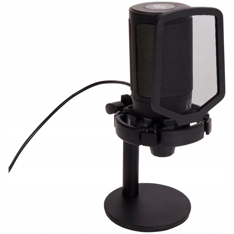 MIKROFON DO STREAMINGU ZE ŚWIATŁEM LED GAMINGOWY OBRACANY DO KOMPUTERA