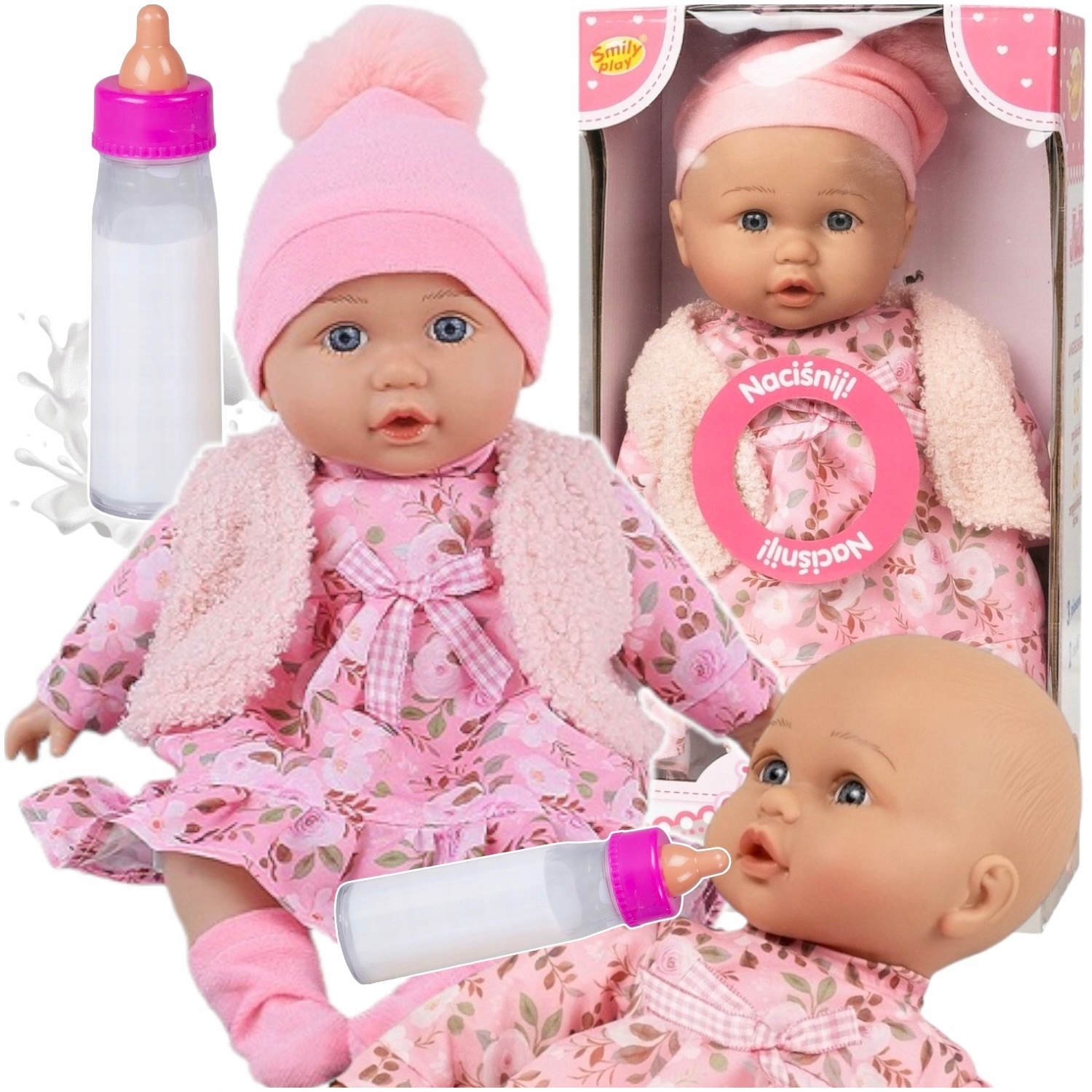 LALKA INTERAKTYWNA BOBAS MÓWI ŚPIEWA PL ANG BAJKI + MAGICZNA BUTELKA ZESTAW