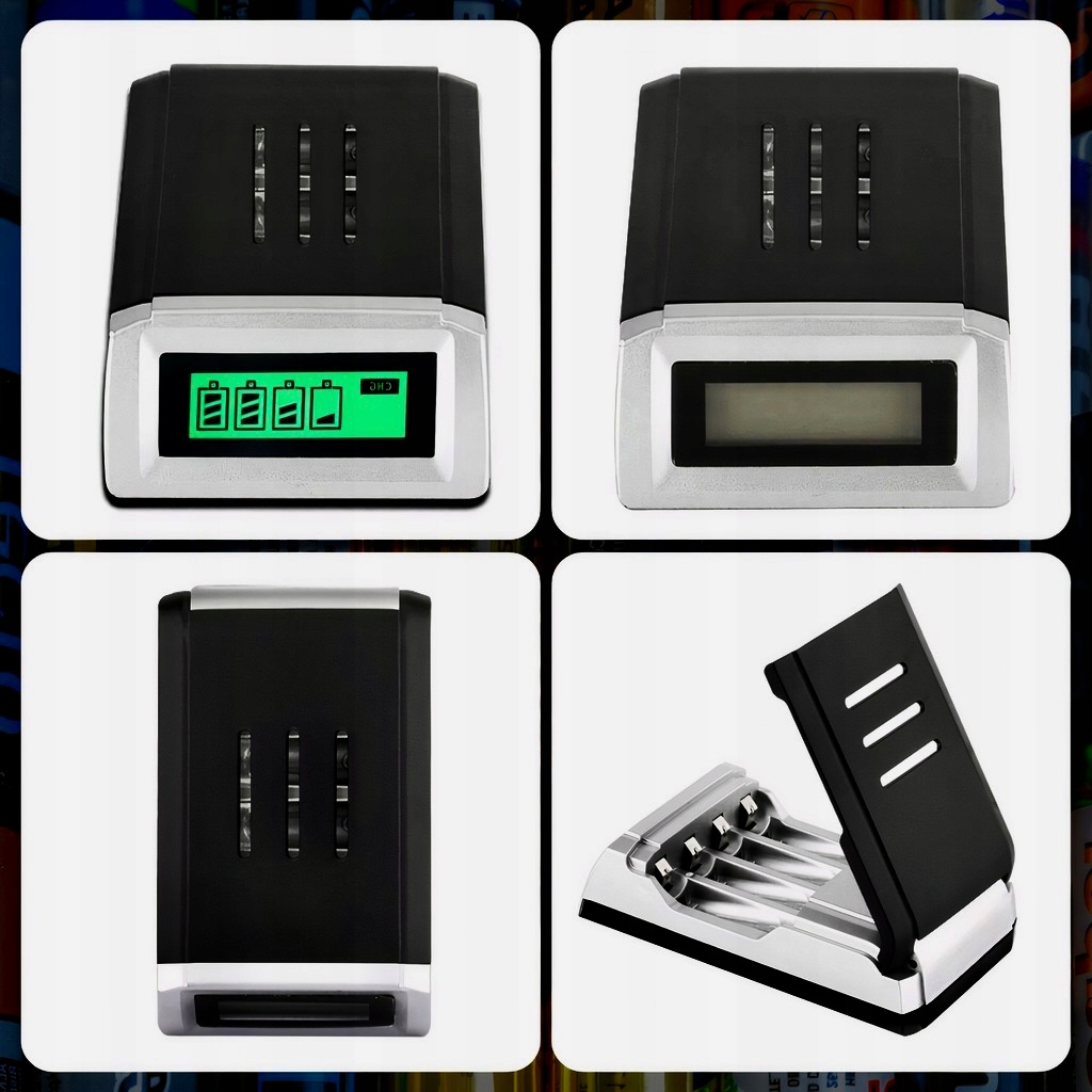 ŁADOWARKA AUTOMATYCZNA DO BATERII AKUMULATORÓW PALUSZKÓW WSKAŹNIK AAA i AA