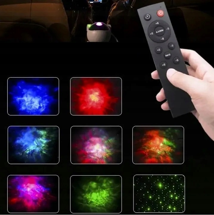 PROJEKTOR GWIAZD NIEBA LED LAMPKA NOCNA RZUTNIK DZIECI LASEROWY ASTRONAUTA